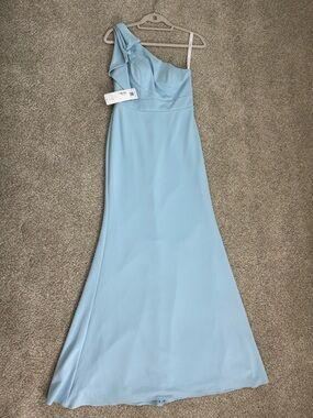 Azazie Light Blue Maxi Long Dress